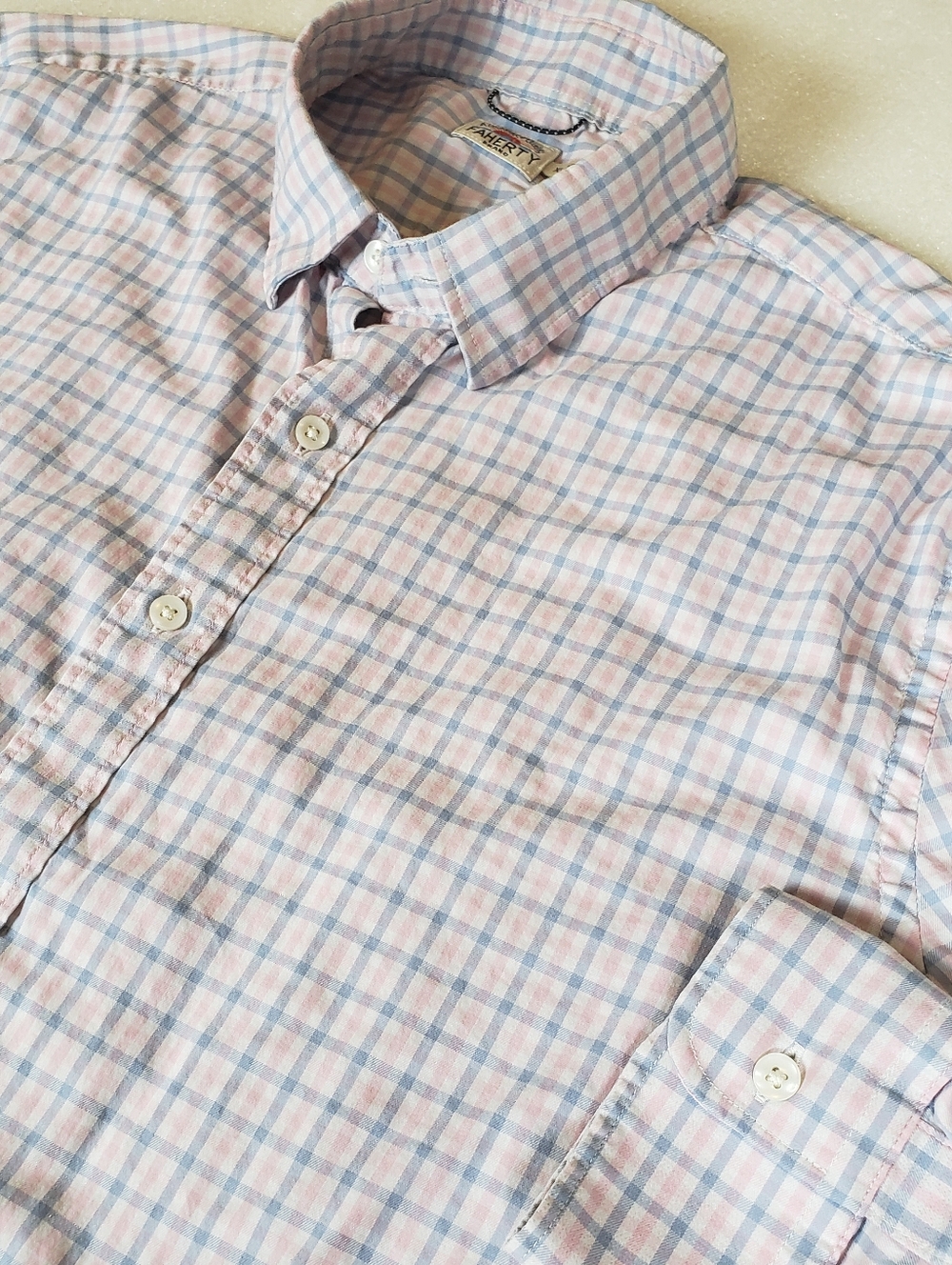 Faherty Men's XL Check Supima Cotton Stretch Shirt MWS2322 Office Wedding Work